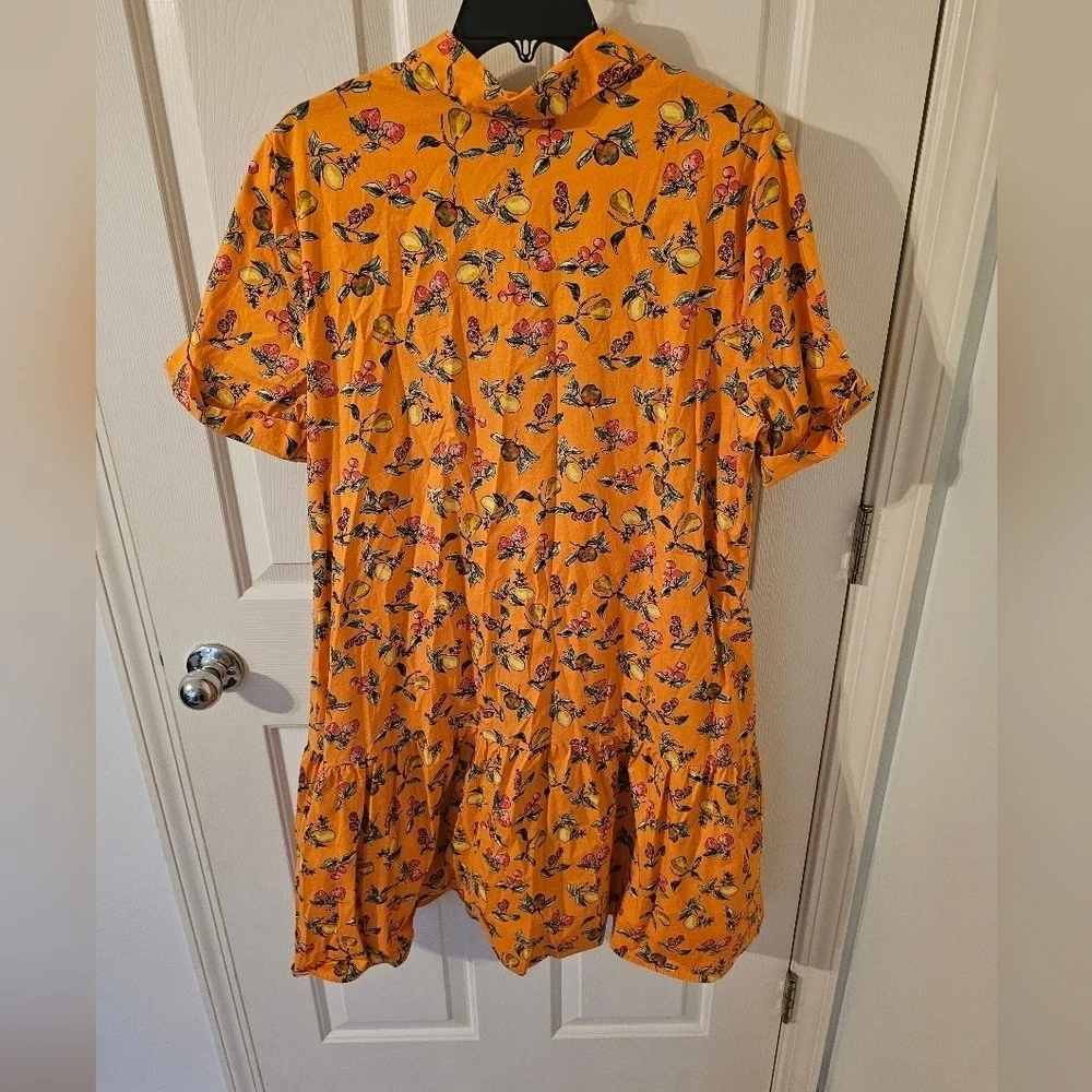 Donna Morgan Collared High Neck Button Down Folded Short Sleeve Plus Size 18